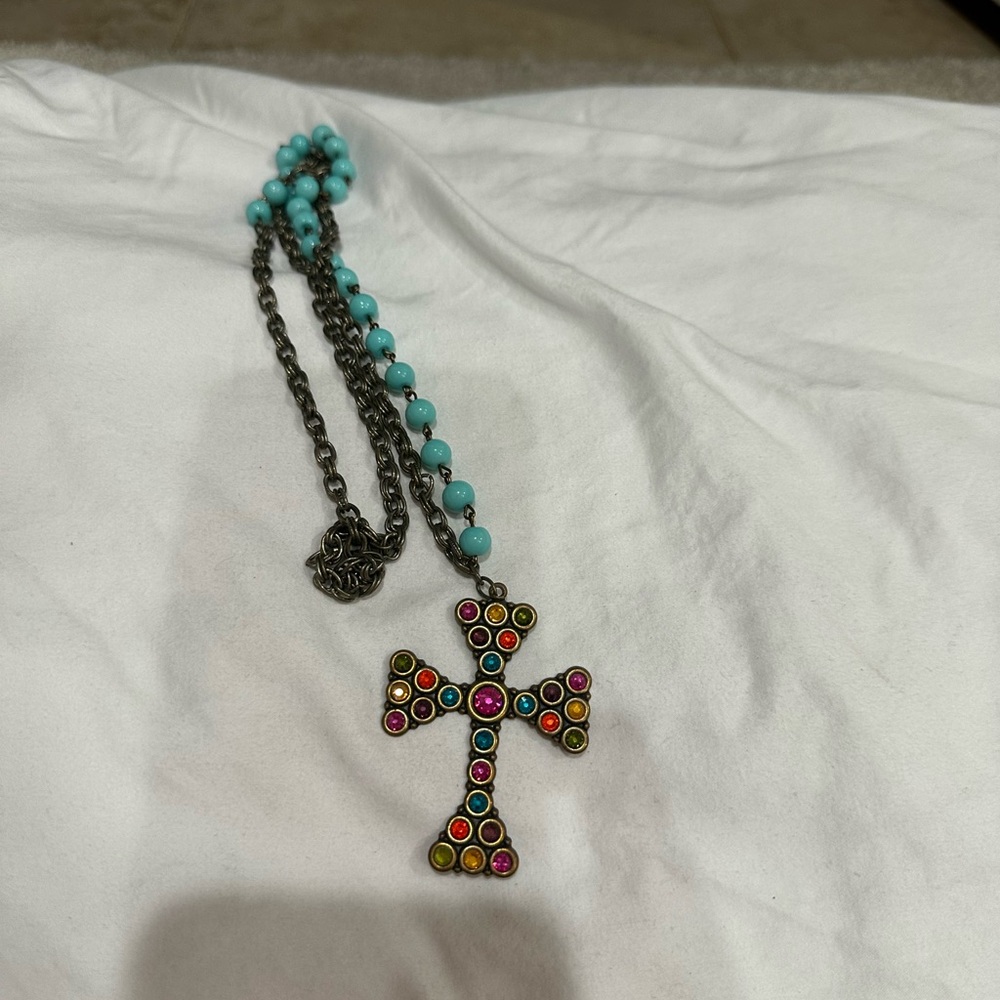 Colorful Cross Pendant Necklace